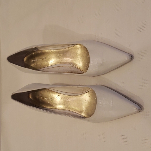 Nine West Shoes White Leather Pumps White Poshmark